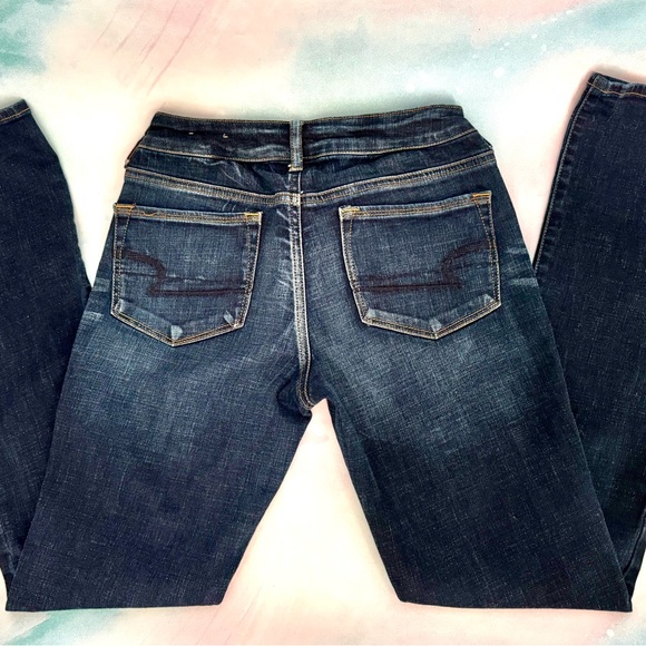 American Eagle AE Kick Boot bootcut Mid Rise Dark Wash Super Stretch Jeans 8 R - Picture 5 of 10